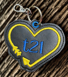 T21 Heart keychain
